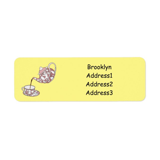 Teacup set cartoon illustration label (Front)