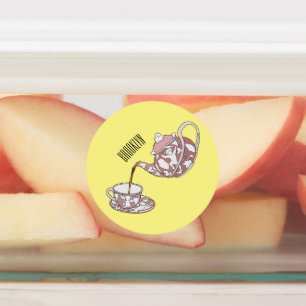 Teacup set cartoon illustration  labels