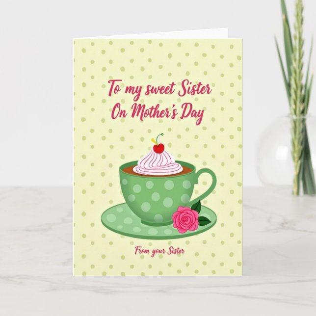 Teacup Sweet Mothers Day Card (Front)