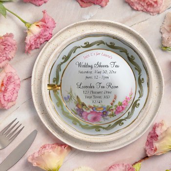 Teacup Tea Party Bridal Shower Invitation by VisionsandVerses at Zazzle
