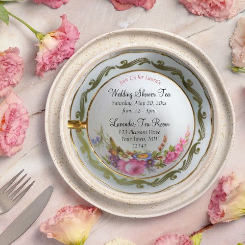 Teacup Tea Party Bridal Shower Invitation