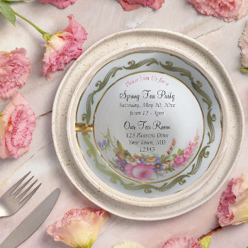 Teacup Tea Party Invitation by VisionsandVerses at Zazzle
