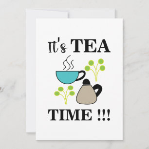 Teacup Time For Tea Retro Tea Party Invitation