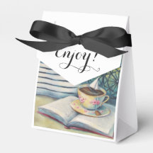 Teacup Tiny Favor Box - Pastel Black & White
