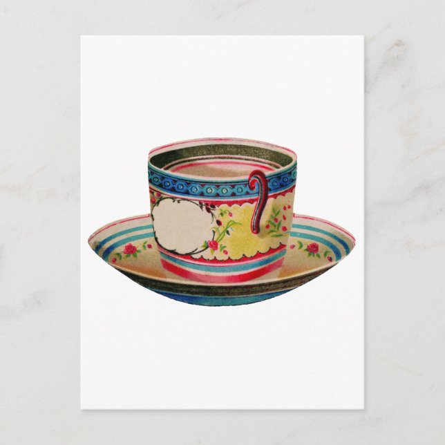 teacup vintage postcard (Front)
