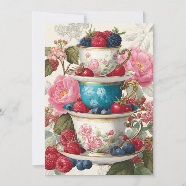 Teacup Whimsy | Berry Delight Invitation (Front)