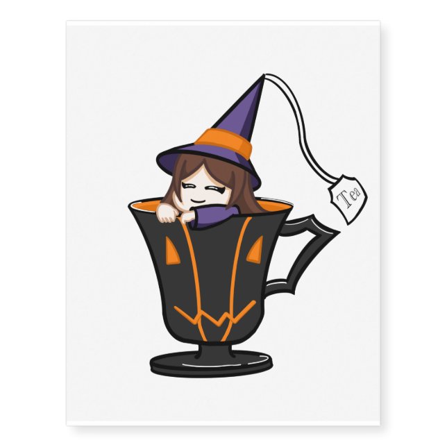 Teacup Witch Temporary Tattoos (Front)