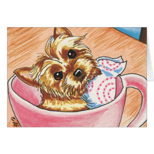 Teacup Yorkie by Off-Leash Art Cards