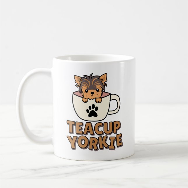 Teacup Yorkie puppy  Coffee Mug (Left)