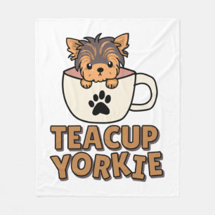 Teacup Yorkie puppy Fleece Blanket