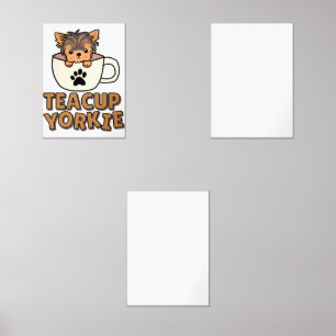 Teacup Yorkie puppy Wall Art Sets