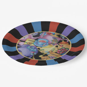 Teacups and Teapots Sunburst Paper Plates