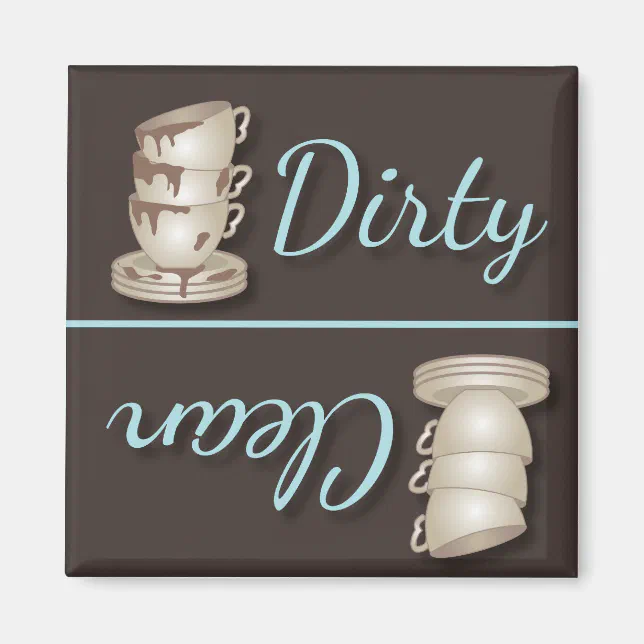 Teacups Dirty or Clean Refrigerator Zazzle