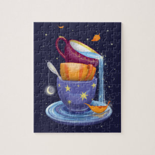 Teacups Fall Whimsical Jigsaw Puzzle