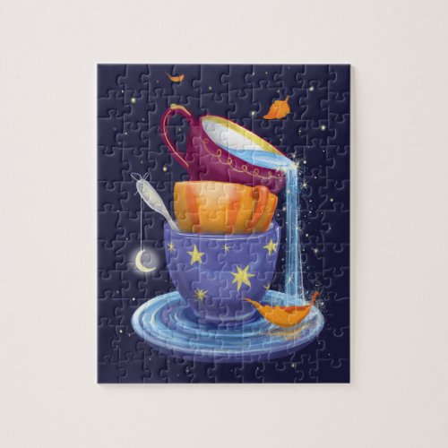 Teacups Fall Whimsical  Jigsaw Puzzle