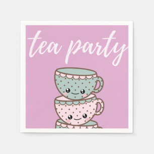 Teacups Pink Tea Party Napkins