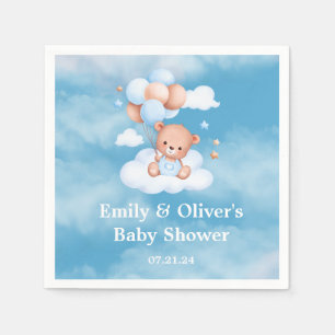Teady Baby Bear Blue Balloons  Napkins
