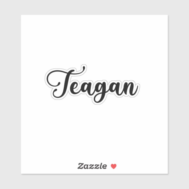 Teagan Name - Handwritten Calligraphy Sticker | Zazzle