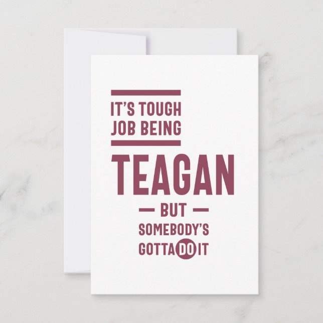 Teagan Personalized Name Birthday Gift RSVP Card (Front)