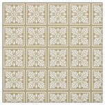 Teak Acorn and Leaf Tile Design Fabric