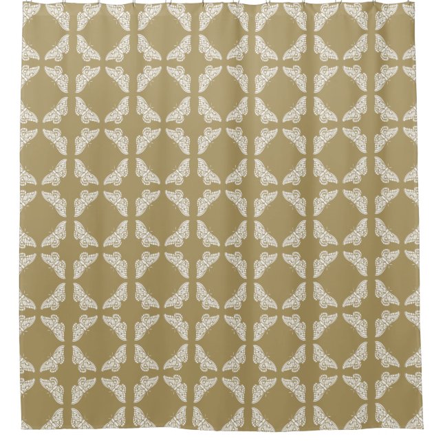 Teak Arts and Crafts Butterflies Shower Curtain (Front)