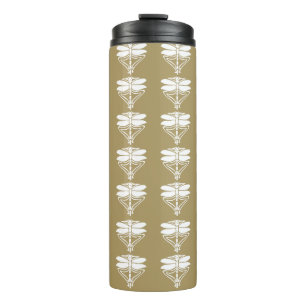Teak Arts and Crafts Dragonflies Thermal Tumbler
