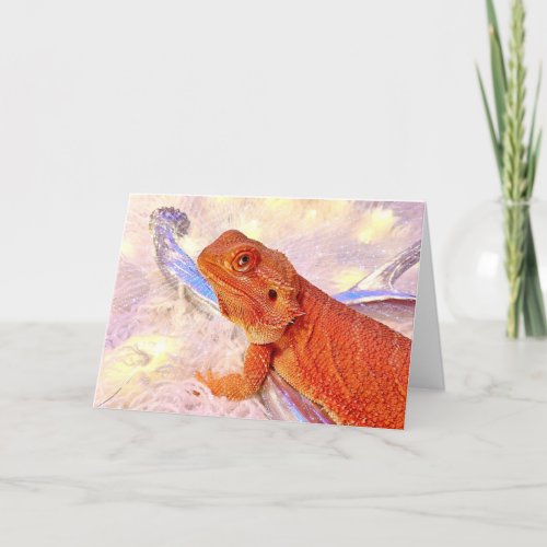 Teak the Bearded Dragon Merry and Bright Holiday Card