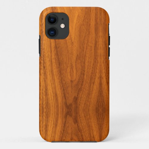 Teak Veneer Wood Grain Style iPhone 11 Case
