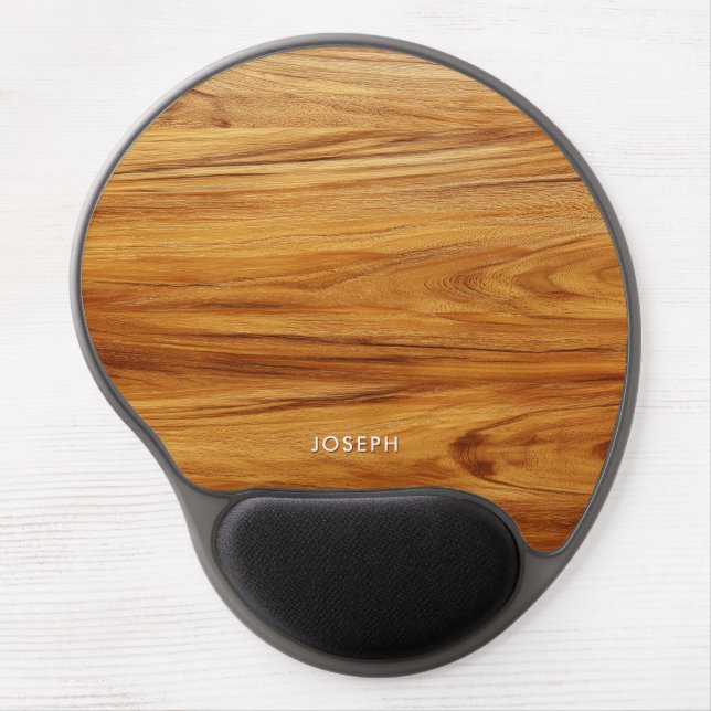 Teak Wood Grain Photo Gel Mouse Pad (Front)
