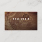 Teak Wood Grain Photo Minimalist Interior Design Business Card (Front)