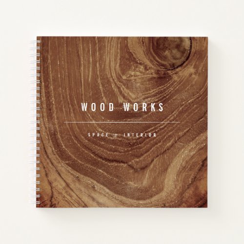 Teak Wood Grain Photo Minimalist Interior Design Notebook