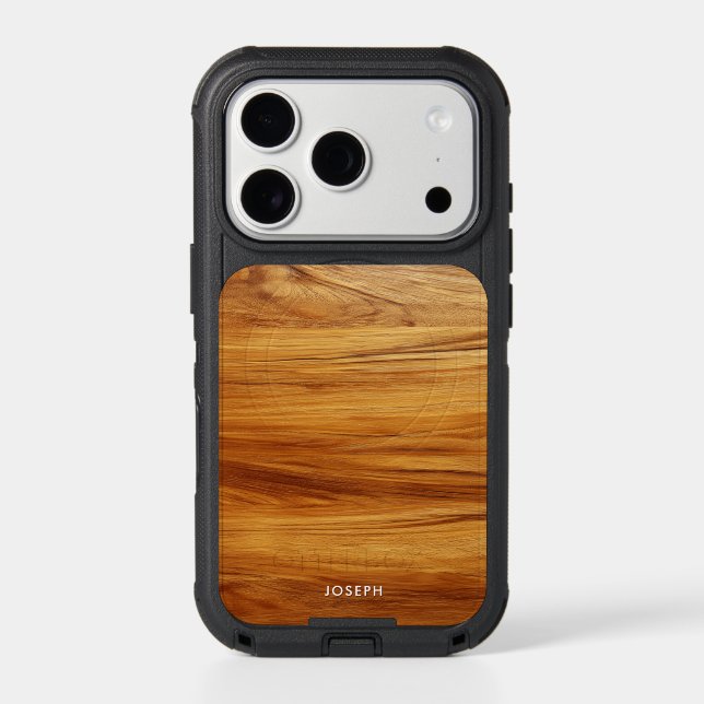 Teak Wood Grain Photo Otterbox iPhone Case (Back)