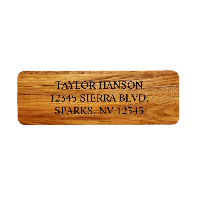 Teak Wood Image Logo Black Text Label (Front)