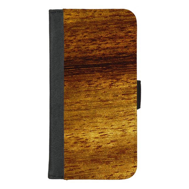 Teak wood textured background iPhone wallet case (Front)