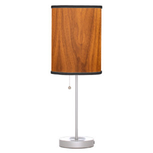 Teak Wood Veneer Table Lamp