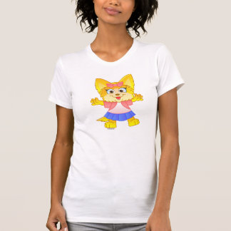 Teakup Yorkie Cartoon on Women's T-shirt
