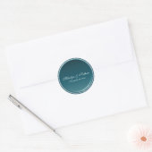 Teal 1.5" Round Wedding Envelope Seal (Envelope)