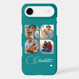 Teal 4 Photo Personalized Name iPhone 17 Air Case