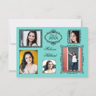 Teal 5 Frames/Photos - 3x5 Grad Announcement