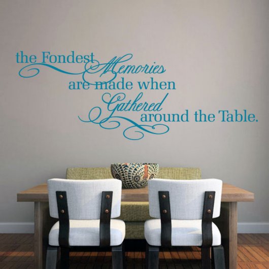 Teal 60" x 22" Script Quote Kitchen Wall Decal (Front)