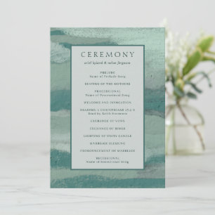 Teal Absract Coastal Chic Modern Wedding Program