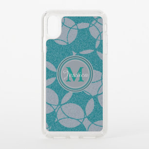 Teal Abstract Circles Pattern Personalised Speck iPhone XS Max Case