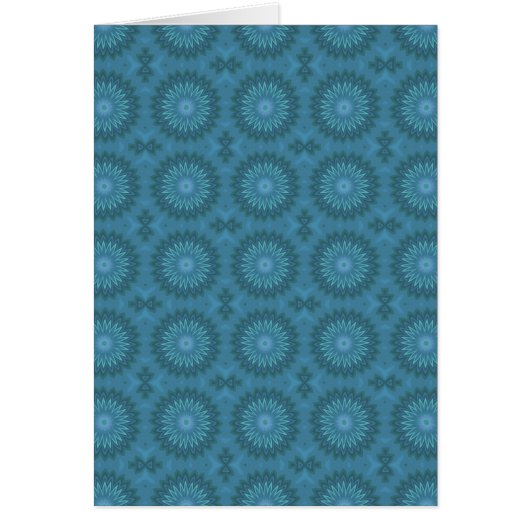 Teal Abstract Flowers Cards (Front)