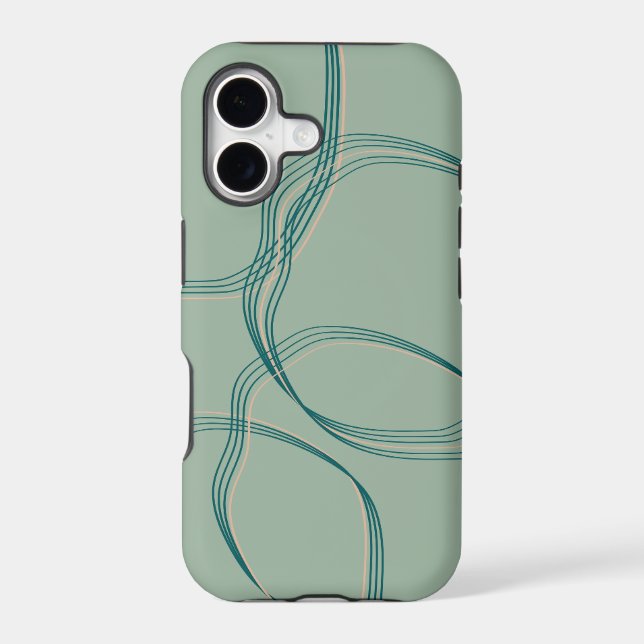 Teal Abstract Geometric Phone Ccase Iphone Case (Back)