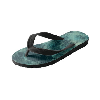 Teal Abstract Kid's Flip Flops