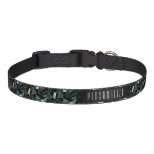 Teal Abstract Pattern Pet Collar