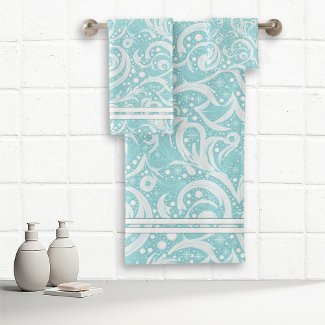 Teal Abstract Snowflake Pattern#10 ID1009