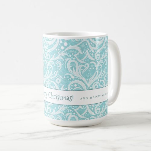 Teal Abstract Snowflake Pattern10 ID1009 Coffee Mug