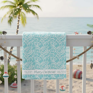 Teal Abstract Snowflake Pattern#10 ID1009 Fleece Blanket