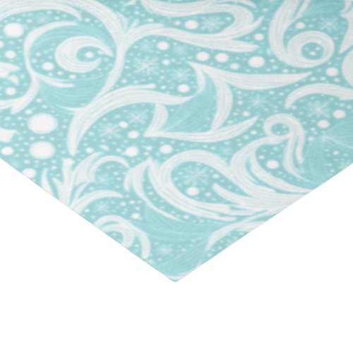 Teal Abstract Snowflake Pattern10 ID1009 Tissue Paper